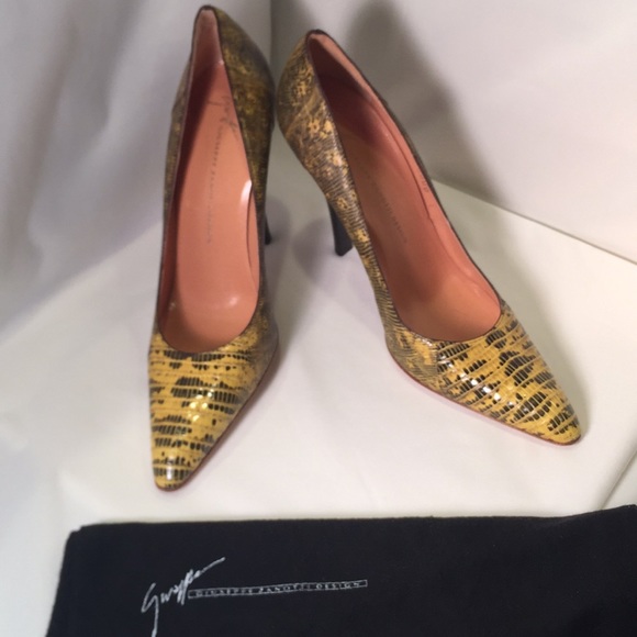 yellow designer heels